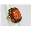 Image 2 : Antique Style Orange Square CZ Ring