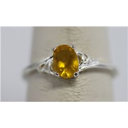 YELLOW CZ .925 STERLING SILVER RING