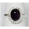 Image 1 : BEAUTIFUL SILVER RING WITH PURPLE AMETHYST STONE CTW 3.