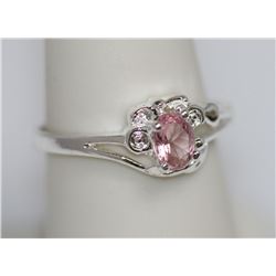 LIGHT PINK CZ .925 STERLING SILVER RING