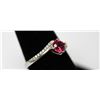 Image 1 : .925 STERLING SLIVER MODERN RING W/PINK AND WHITE CZ