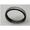 Image 1 : .925 STERLING SILVER BLACK BAND RING W/ WHITE CZ