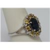 Image 2 : 3.72 CTW YELLOW SAPPHIRE/SAPPHIRE/DIAMOND RING .925 STE