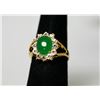 Image 2 : 14K GOLD PLATED SYNTETIC JADE RING