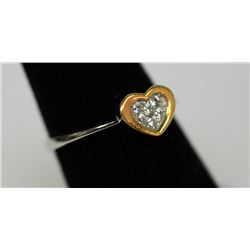 .925 STERLING SILVER HEART RING W/ CLEAR CZ