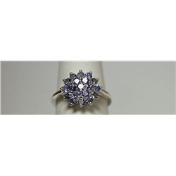 0.89 CTW TANZANITE RING .925 STERLING SILVER