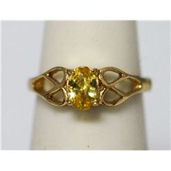 14K GOLD PLATED CZ YELLOW RING