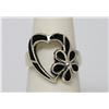Image 1 : 27.05 CTW BLACK STAR RING .925 STERLING SILVER