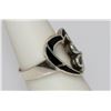 Image 2 : 27.05 CTW BLACK STAR RING .925 STERLING SILVER