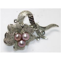 ELEGANT LAVENDER PEARL CZ BROOCH AUTHENTIC PHILIPPINE P