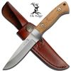 Image 1 : 7.25" ELK RIDGE WOODEN HANDLED KNIFE