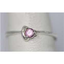 SILVER PLATED LIGHT PURPLE RHINESTONE RING