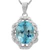 Image 1 : GENUINE 3.21 CTW BLUE TOPAZ AND DIAMOND PLATINUM PLATED
