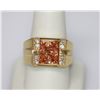 Image 2 : 14K GOLD PLATED CZ AND ORANGE MENS RING
