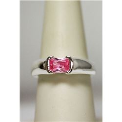 .925 STERLING SILVER RINGS W/PINK