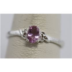 LIGHT PURPLE CZ .925 STERLING SILVER RING