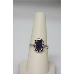 1.99 CTW Modern Style Tanzanite Rectangle Ring .925 Ste