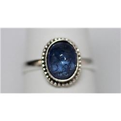 BEAUTIFUL SILVER RING WITH BLUE TANZANITE STONE CTW 2.7