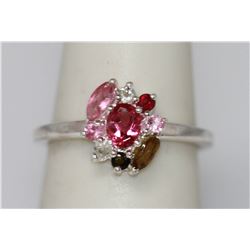 0.80 CTW TOURMALINE & SEMIPRECIOUS RING .925 STERLING S