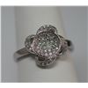 Image 1 : BEAUTIFUL .925 STERLING SILVER FLOWER RING W/ CZ EMBEDD