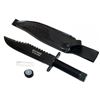 Image 1 : 13" ALL BLACK SURVIVAL KNIFE COMES W/SURIVAL KIT AND SH
