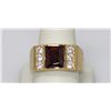 Image 1 : 14K GOLD PLATED CZ AND RED CZ RING