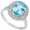 Image 1 : GENUINE 2.10 CTW BLUE TOPAZ AND 0.01 CTW DIAMOND PLATIN