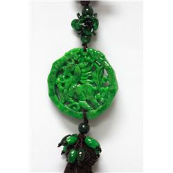 Natural GREEN JADE CHINESE GOOD LUCK CHARM