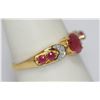 Image 2 : .80 ctw 14K  Gold Plated silver Ruby Ring