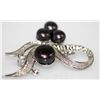 Image 1 : RIBBON BLACK PEARL BROOCH
