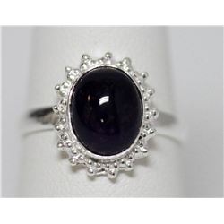 BEAUTIFUL SILVER RING WITH PURPLE AMETHYST STONE CTW 2.