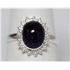 Image 1 : BEAUTIFUL SILVER RING WITH PURPLE AMETHYST STONE CTW 2.