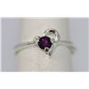 Image 1 : SILVER PLATED DARK PURPLE RHINESTONE RING
