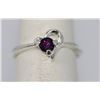 Image 2 : SILVER PLATED DARK PURPLE RHINESTONE RING