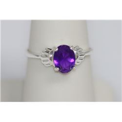 PURPLE CZ .925 STERLING SILVER RING