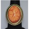 Image 1 : FASHION JEWELRY BRASS RING; SYNTHETIC LIGHT ORANGE STON
