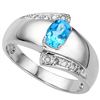 Image 1 : GENUINE 0.53 CTW BLUE TOPAZ AND 0.01 CTW DIAMOND PLATIN