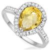 Image 1 : GENUINE 0.99 CITRINE AND DIAMOND PLATINUM PLATED .925 S