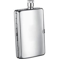 Visol Trick Slim 2oz Flask with Built-In Cigarette Case