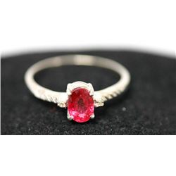 .925 STERLING SILVER 0.93 CTW RUBY AND DIAMOND RING