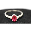 Image 1 : .925 STERLING SILVER 0.93 CTW RUBY AND DIAMOND RING