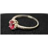 Image 2 : .925 STERLING SILVER 0.93 CTW RUBY AND DIAMOND RING