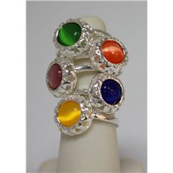 Deal of The day Mix of Muti Color Ring Set of 5 .925 St