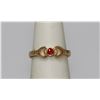 Image 1 : 14K GOLD PLATED RED CZ HEART RING