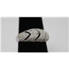 Image 1 : BEAUTIFUL .925 STERLING SILVER ROUND BAND RING W/ CZ EM