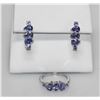 Image 1 : 2.26 CTWTANZANTE Earring and Ring set .925 STERLING SIL