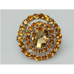 .925 STERLING SILVER CITRINE RING 6.94 CTW