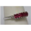 Image 2 : 0.78 CTW RUBY & DIAMOND RING .925 STERLING SILVER