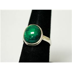 EMERALD 10.55 CTW .925 STERLING SILVER RING