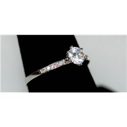 .925 STERLING SILVER SOLITAIRE RING W/ CLEAR CZ